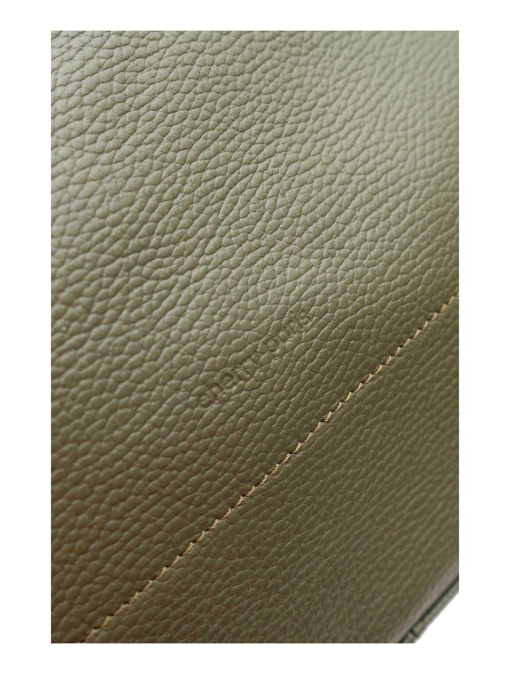 Tom&eva Sac Cabas En Cuir Vachette Grainé CELESTINE 4093-Kaki