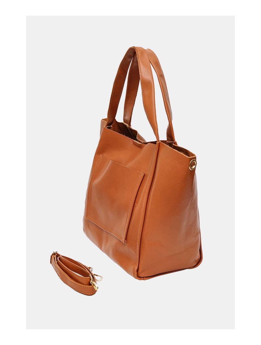 Tom&eva Sac Cabas En Cuir Vachette Sauvage 4101 KAHINA-Camel