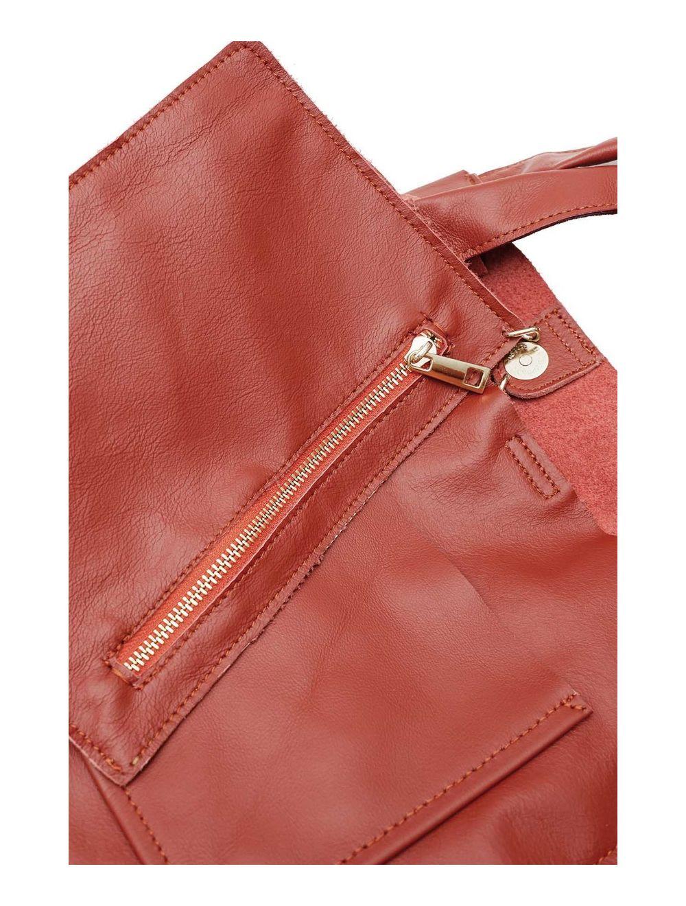 tom&eva Sac cabas En Cuir Vachette Sauvage 4101 KAHINA-Rouge