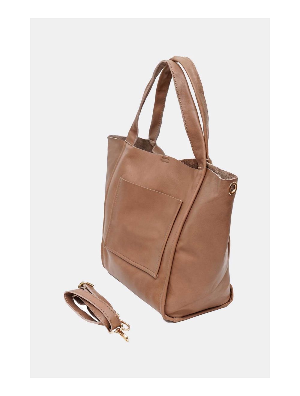 Tom&eva Sac Cabas En Cuir Vachette Sauvage 4101 KAHINA-Taupe