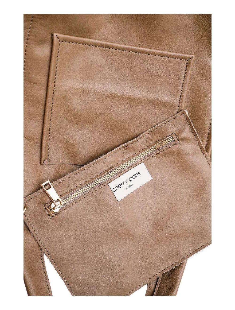 tom&eva Sac cabas En Cuir Vachette Sauvage 4101 KAHINA-Taupe