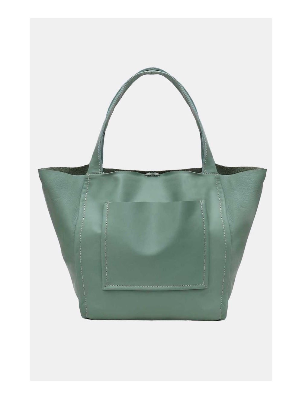Tom&eva Sac Cabas En Cuir Vachette Sauvage 4101 KAHINA-Vert Clair