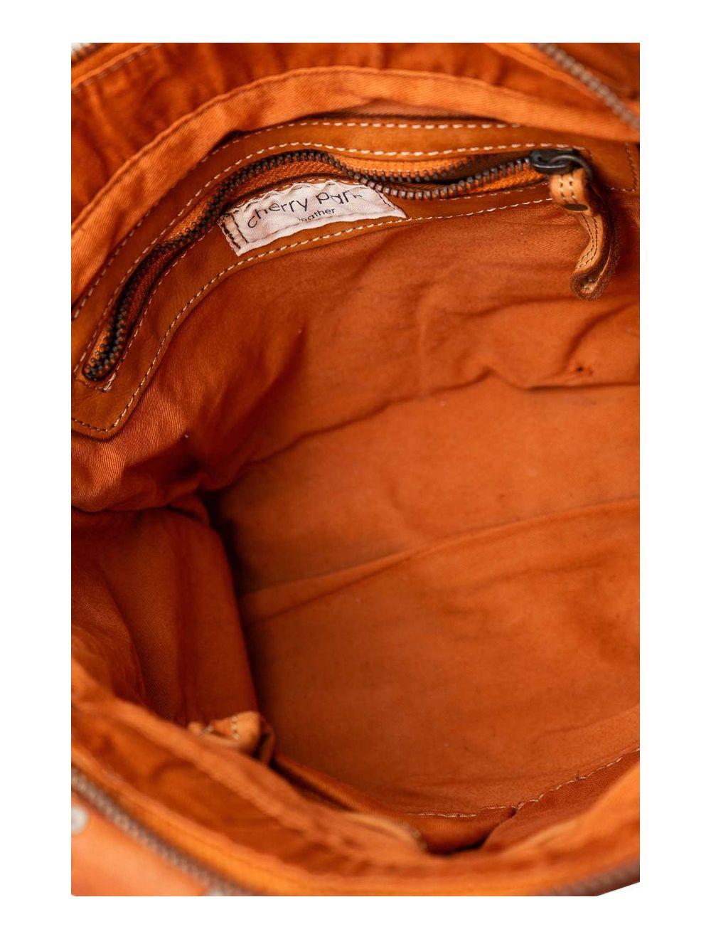 Tom&eva Sac Cabas En Cuir Vachette Style Vintage Clouté PRISCILLE 4119-Camel