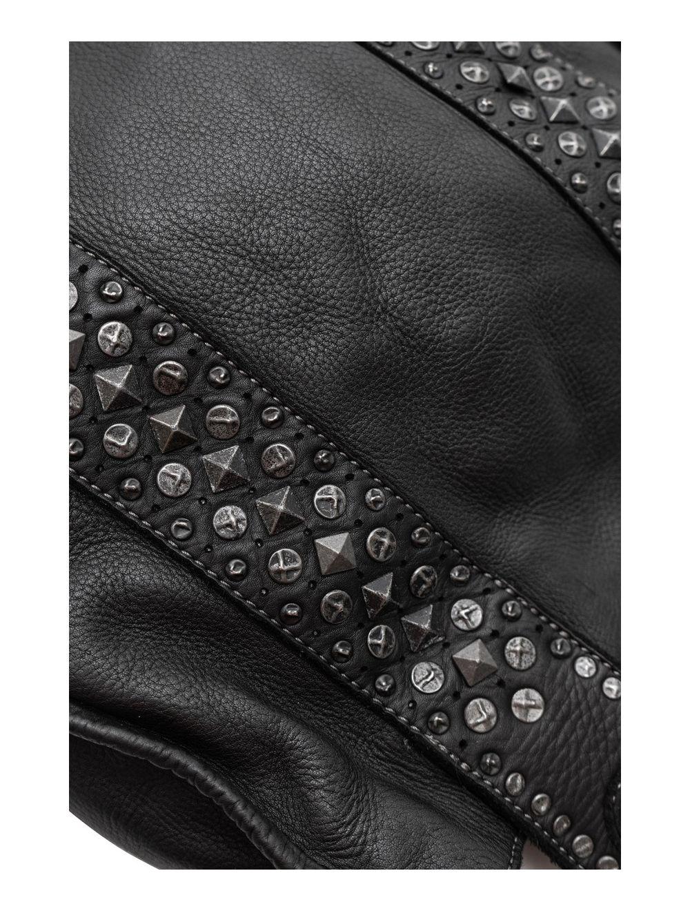 Tom&eva Sac Cabas En Cuir Vachette Style Vintage Clouté PRISCILLE 4119-Noir