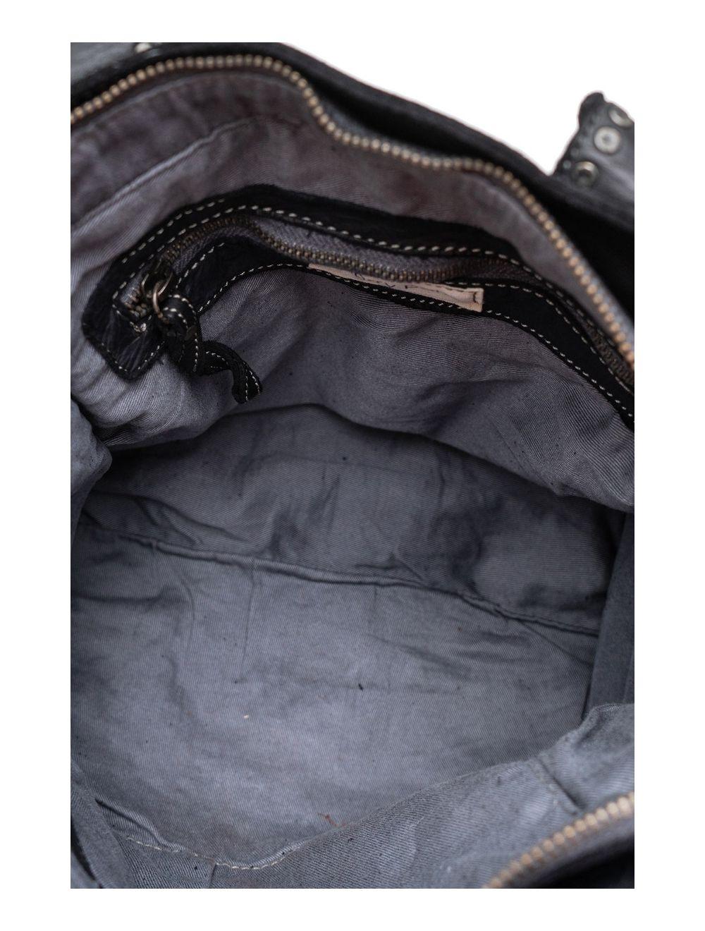 tom&eva Sac Cabas En Cuir Vachette Style Vintage Clouté PRISCILLE 4119-Noir