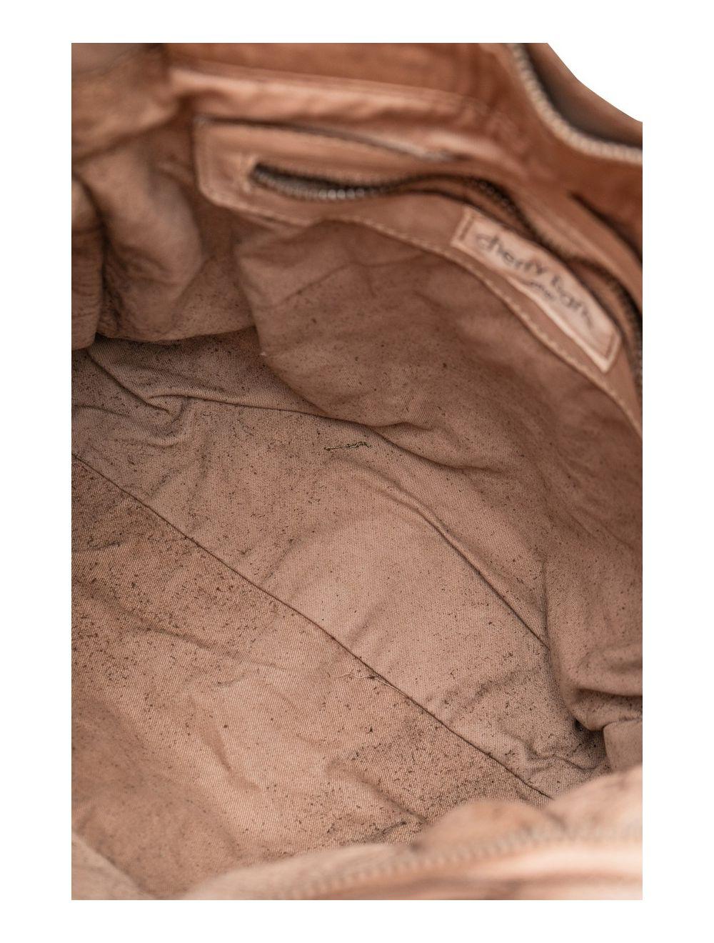 tom&eva Sac Cabas En Cuir Vachette Style Vintage Clouté PRISCILLE 4119-Taupe