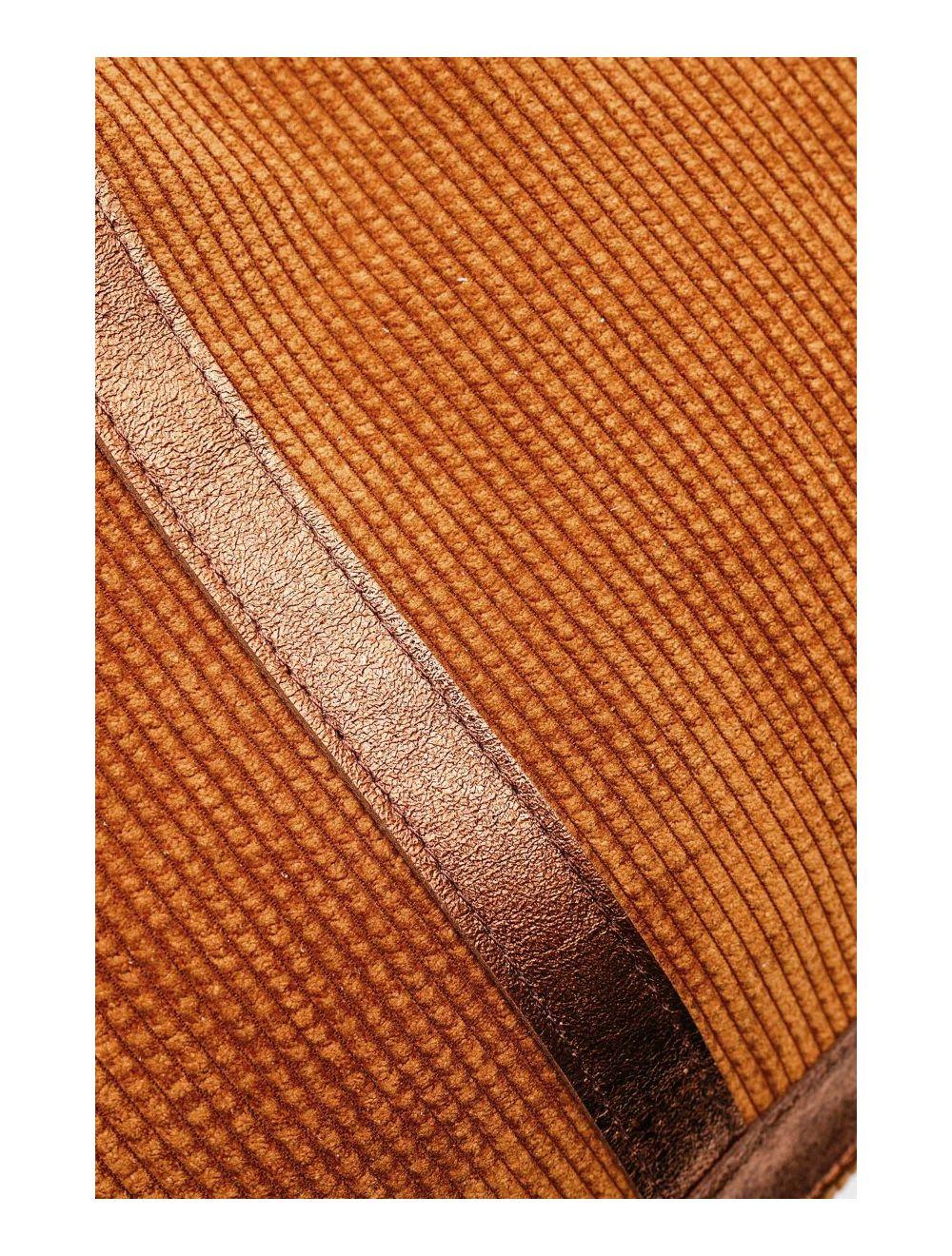 Tom&eva Sac Cabas En Textile Velours Garni Croûte Cuir Vachette 4133 SATINE-Camel