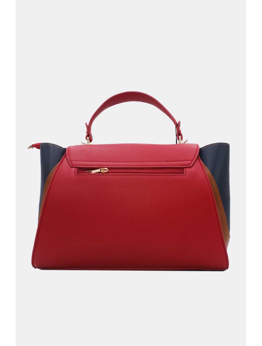 Tom&eva Sac Cabas Femme Tricolore RÉASSORT 23B-5840-Burgundy/Brown/D.Blue