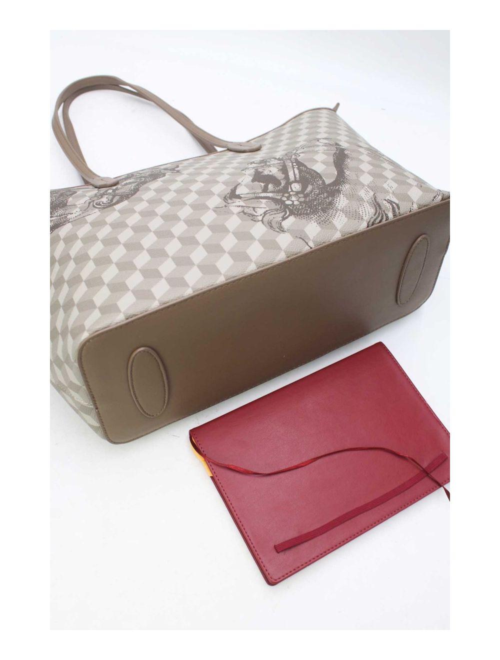 Tom&eva Sac Cabas Fourre-Tout Monogramme Classique 24B-5875-Abricot