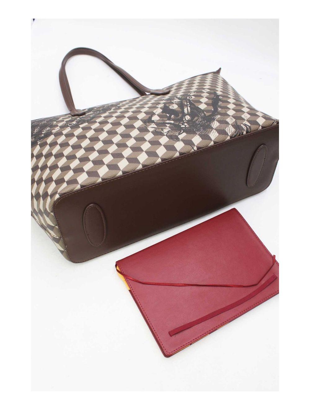 tom&eva Sac Cabas Fourre-Tout Monogramme Classique 24B-5875-Café