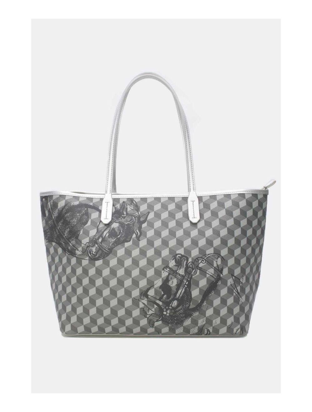 Tom&eva Sac Cabas Fourre-Tout Monogramme Classique 24B-5875-Argenté