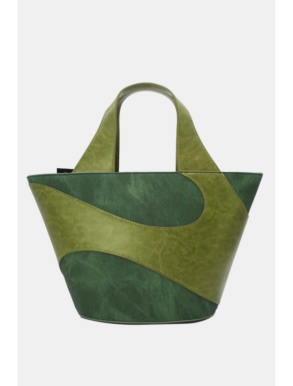 Tom&eva Sac Cabas Fourre-tout Patchwork Effet Denim 24B-6111-Vert