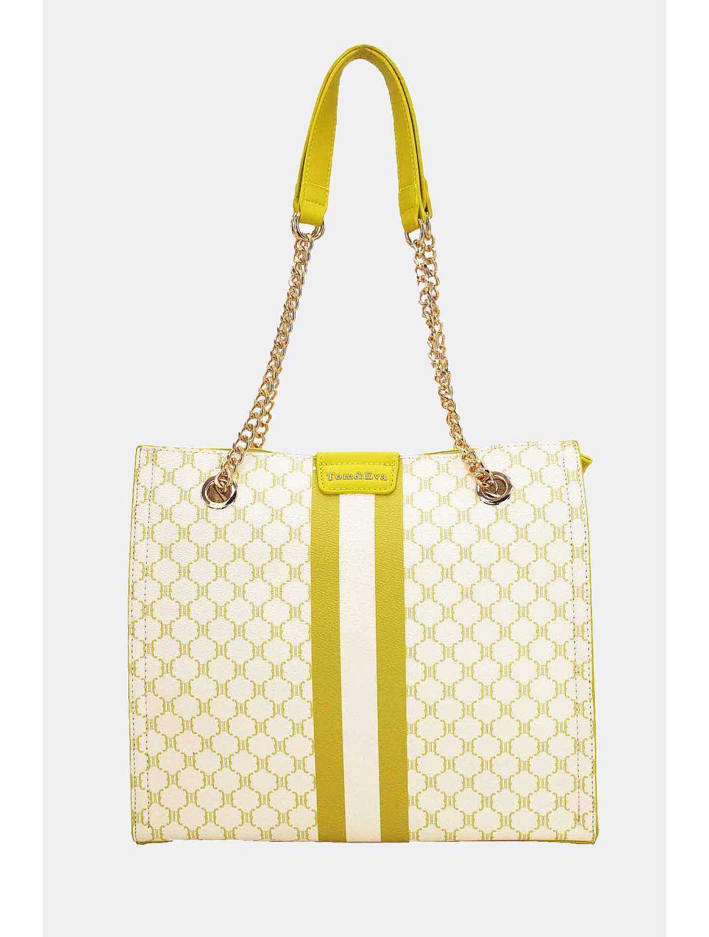 Tom&eva Sac Cabas Monogramme Double Porté 22B-5580-Jaune