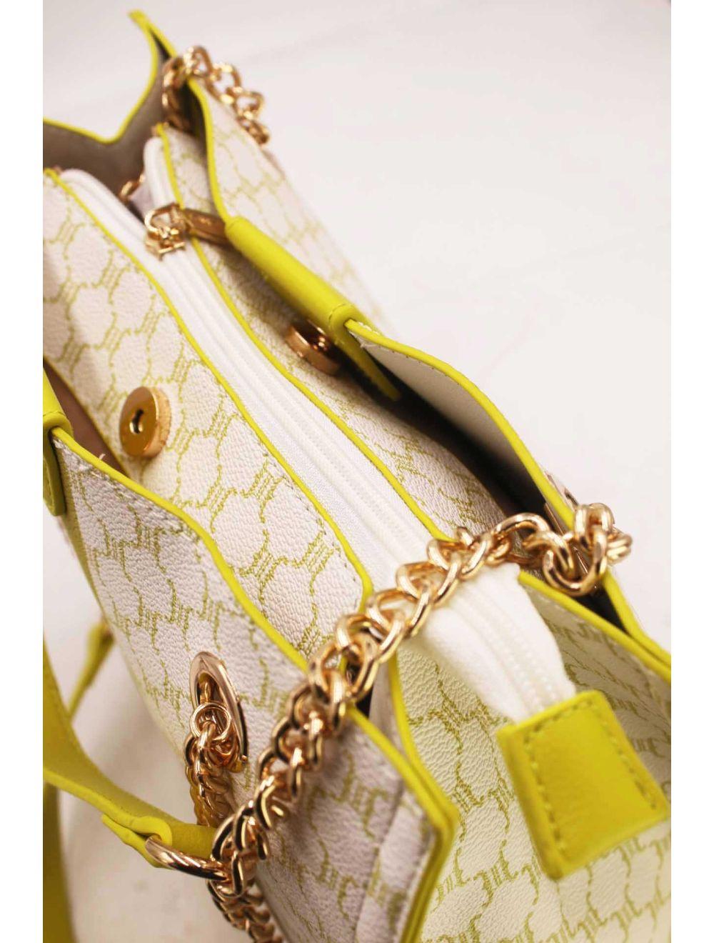 tom&eva Sac Cabas Monogramme Double Porté 22B-5580-Jaune