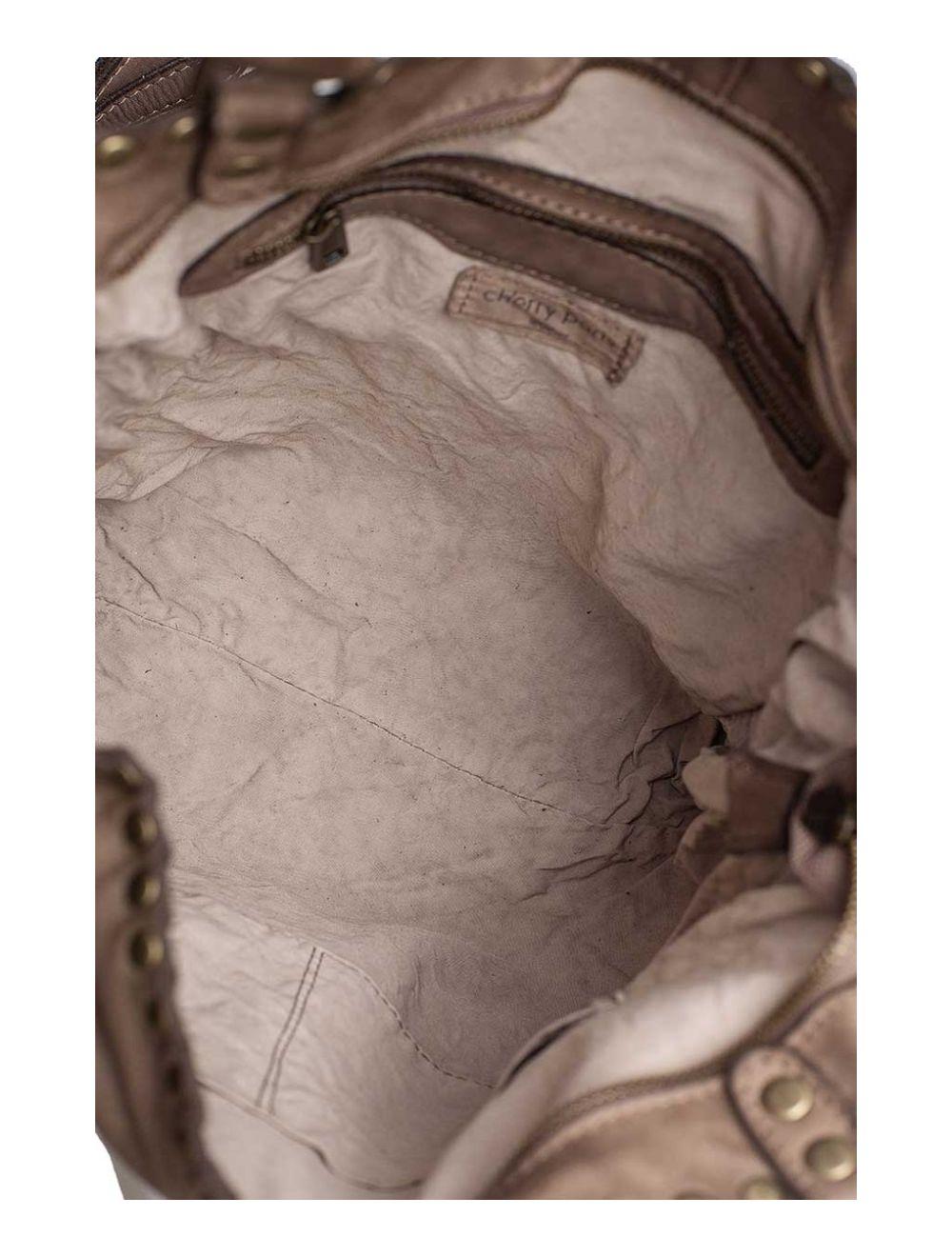 tom&eva Sac Cabas Porté épaule Cuir de Vachette Vintage-SANDRA 4068-TAUPE