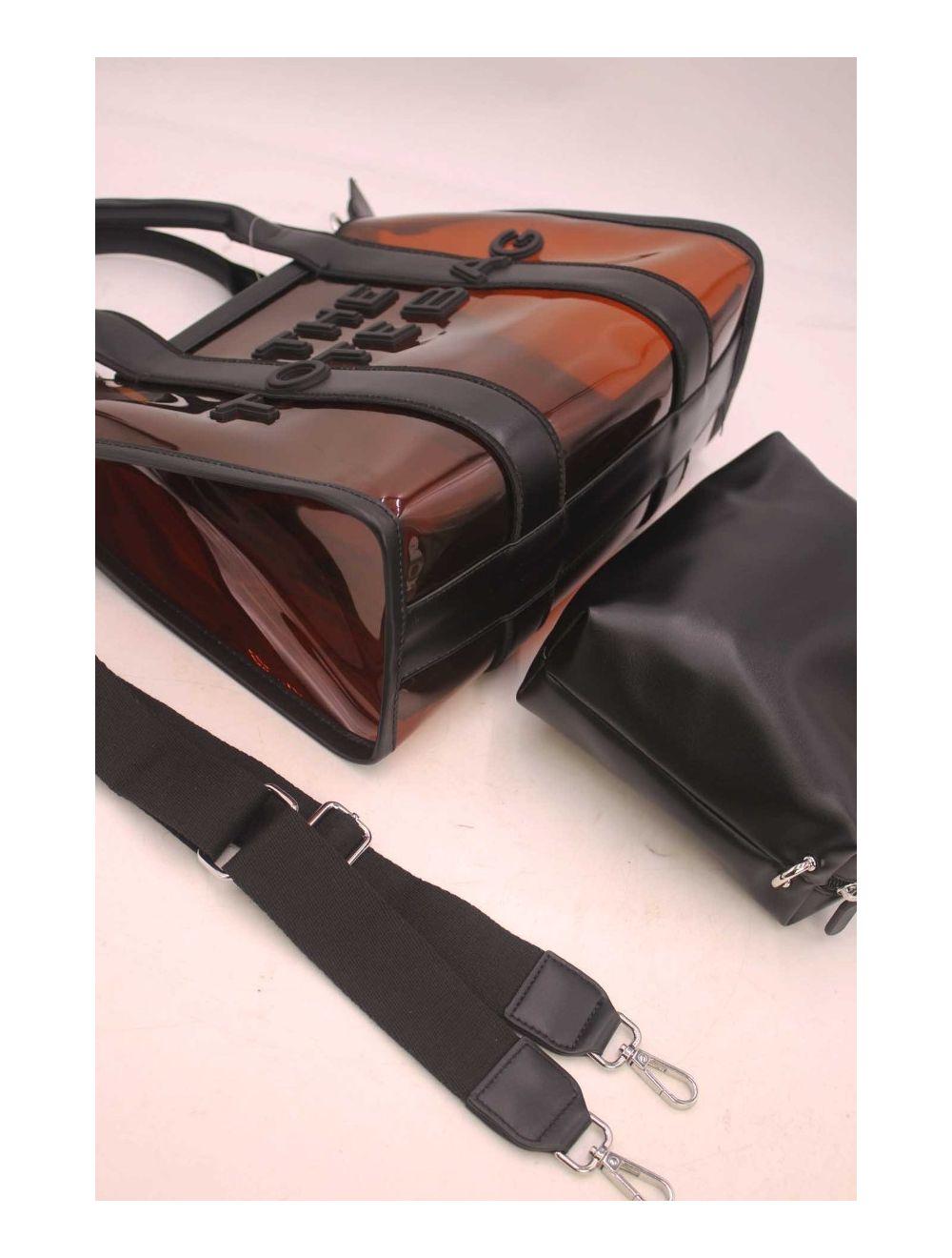 tom&eva Sac Cabas Transparent RÉASSORT 23B-5784-Marron