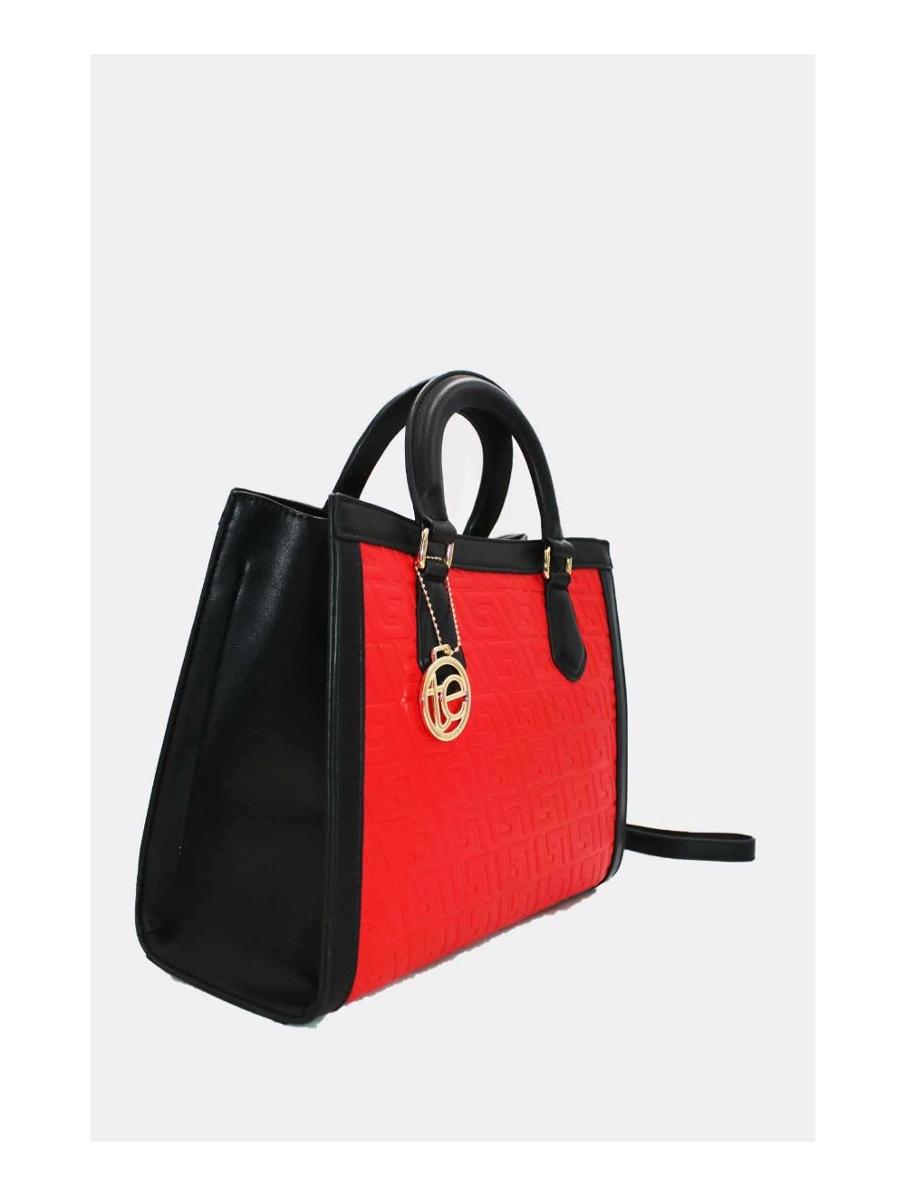 Tom&eva Sac Carré Imprimé Géométrique En Relief 6893-Noir/Rouge
