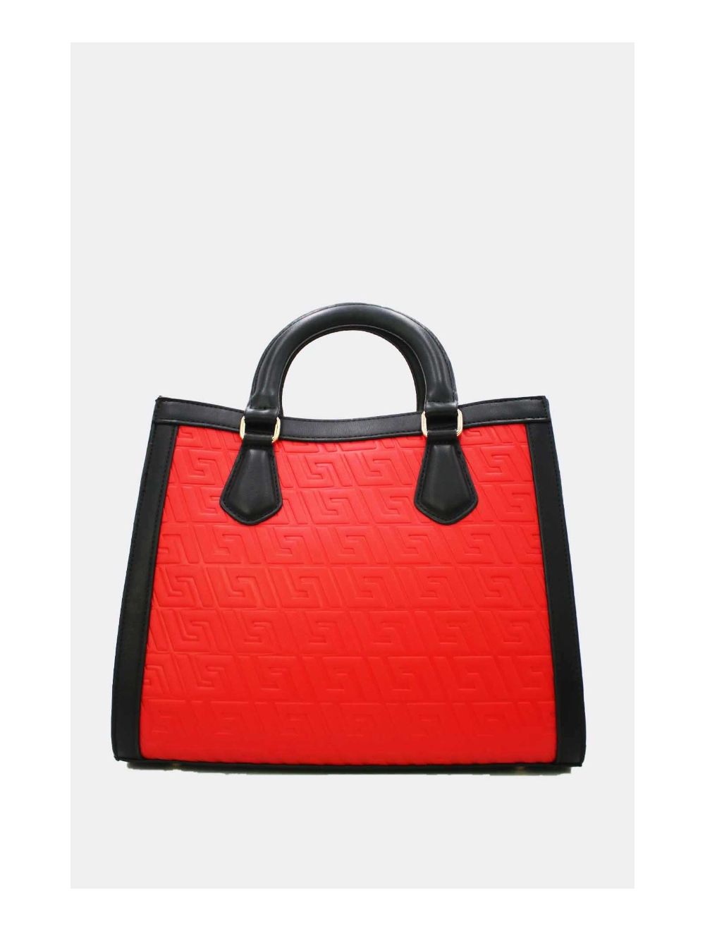 Tom&eva Sac Carré Imprimé Géométrique En Relief 6893-Noir/Rouge