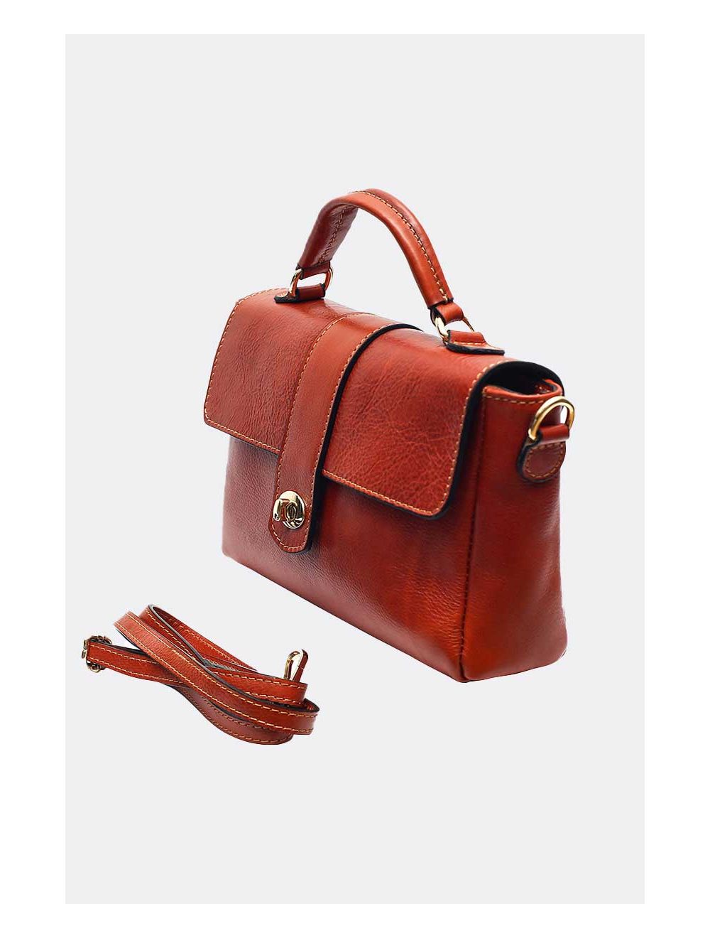 Tom&eva Sac Cartable Avec Poignée En Cuir Vachette Collet-CECILIA 4045-CAMEL