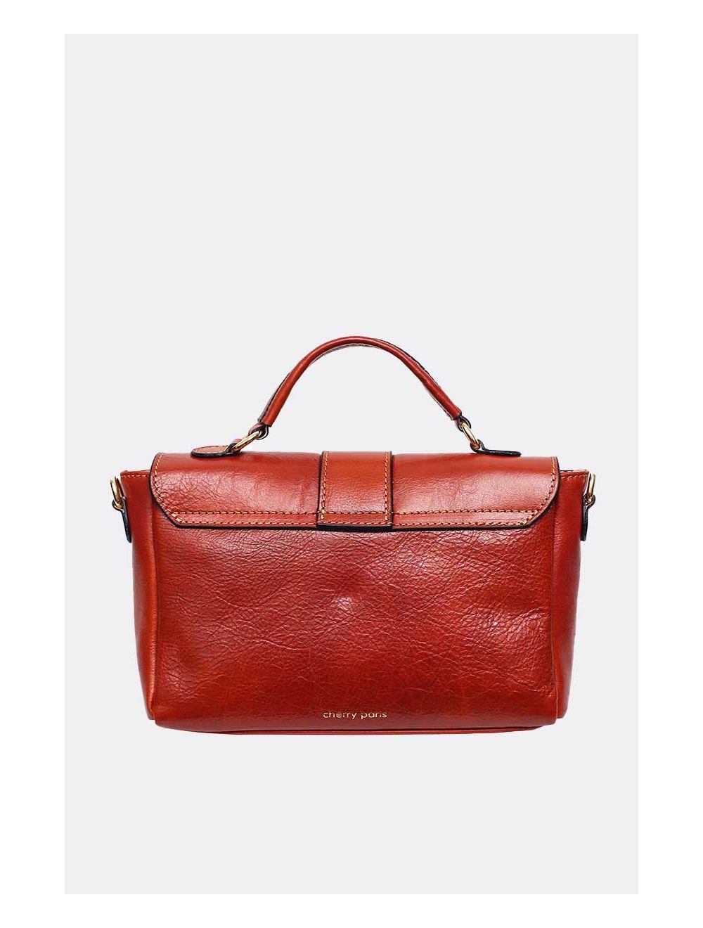 Tom&eva Sac Cartable Avec Poignée En Cuir Vachette Collet-CECILIA 4045-CAMEL