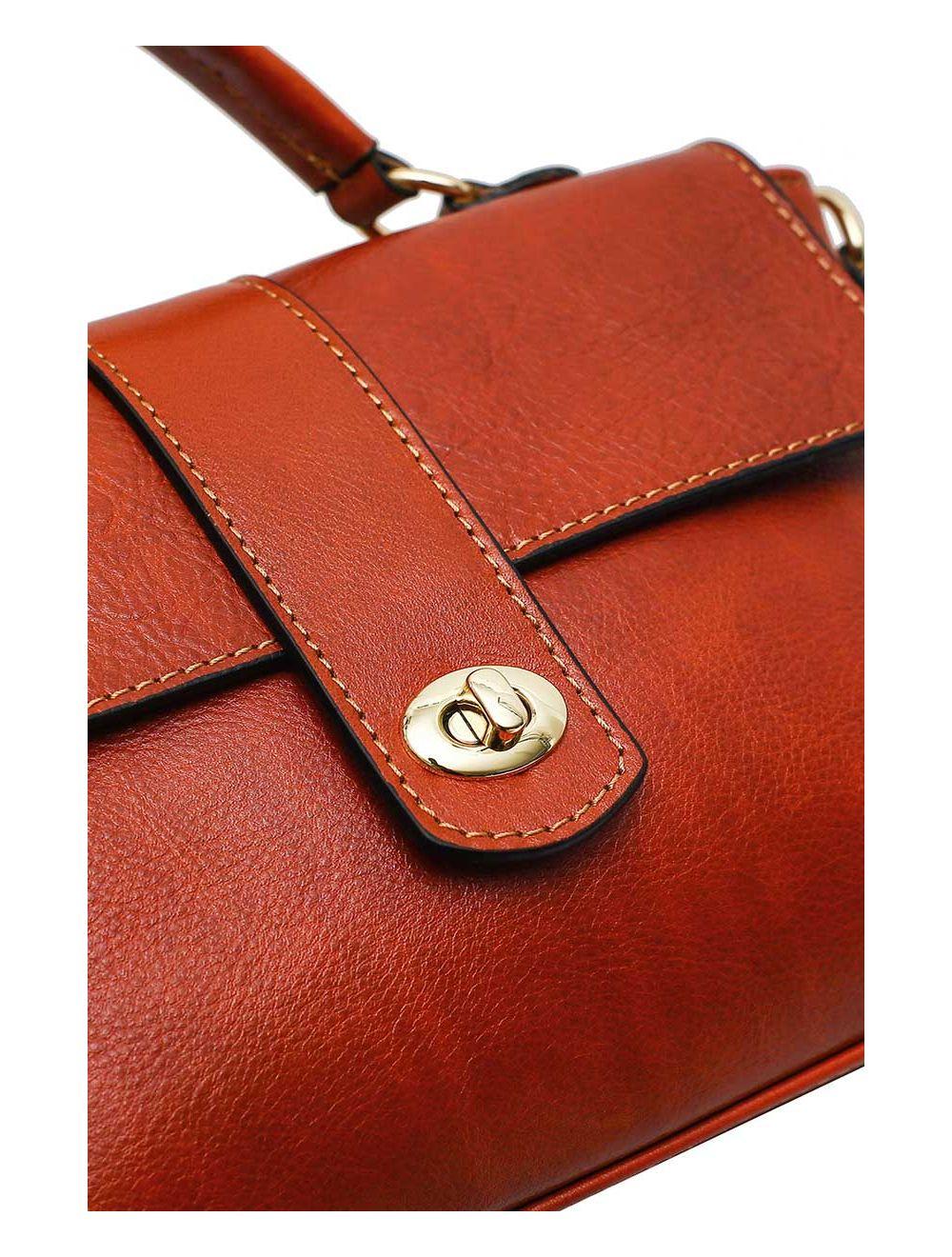 Tom&eva Sac Cartable Avec Poignée En Cuir Vachette Collet-CECILIA 4045-CAMEL