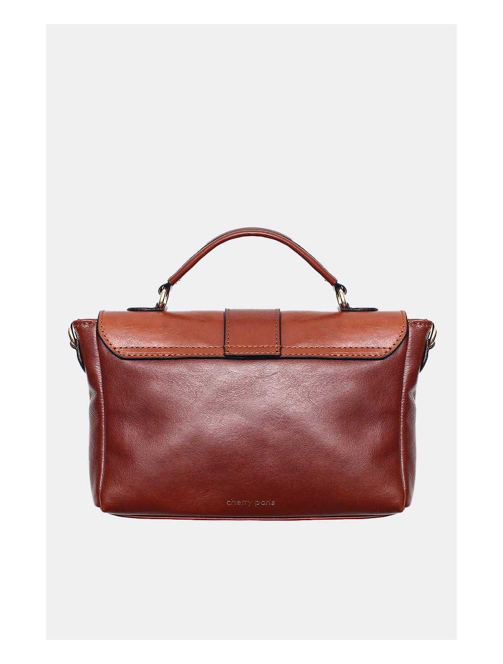 Tom&eva Sac Cartable Avec Poignée En Cuir Vachette Collet-CECILIA 4045-MARRON
