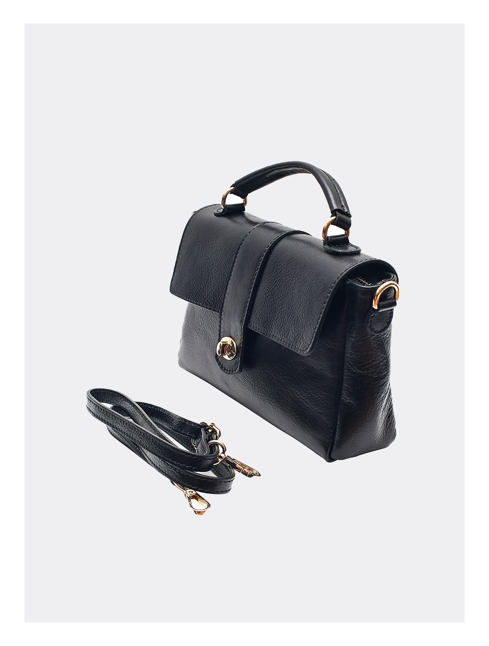 Tom&eva Sac Cartable Avec Poignée En Cuir Vachette Collet-CECILIA 4045-NOIR