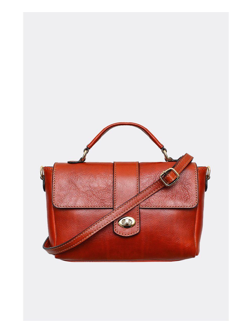 tom&eva Sac Cartable Avec Poignée En Cuir Vachette Collet-CECILIA 4045-CAMEL