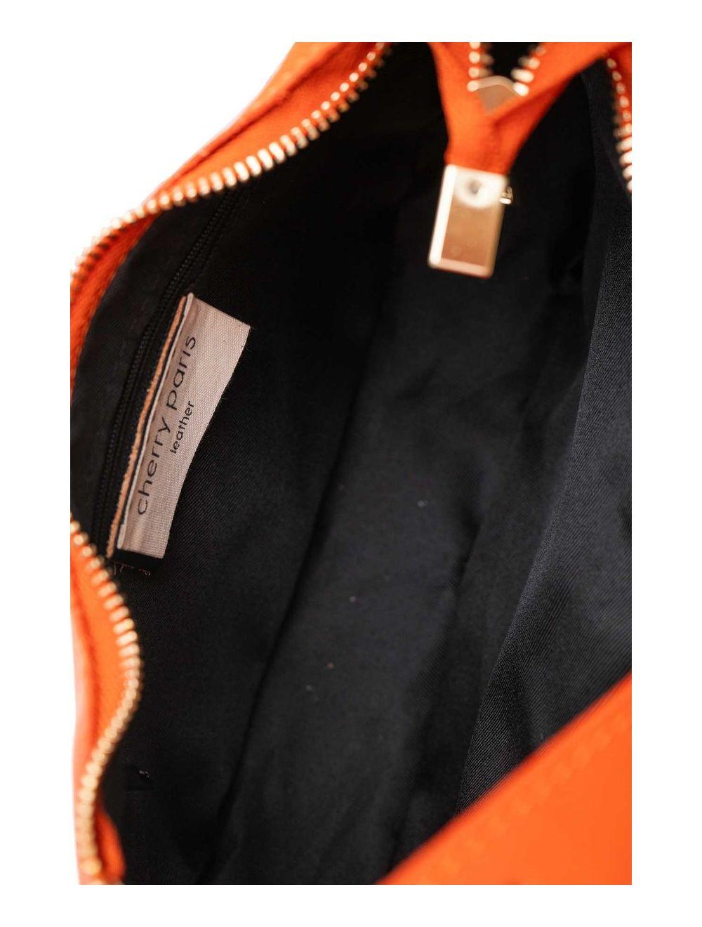 tom&eva Sac Demi-lune Porté Crossé En Cuir de Vachette LAURINE 4124-Rouille