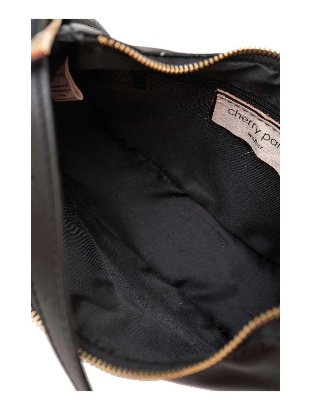 tom&eva Sac Demi-lune Porté Crossé En Cuir de Vachette LAURINE 4124-Noir