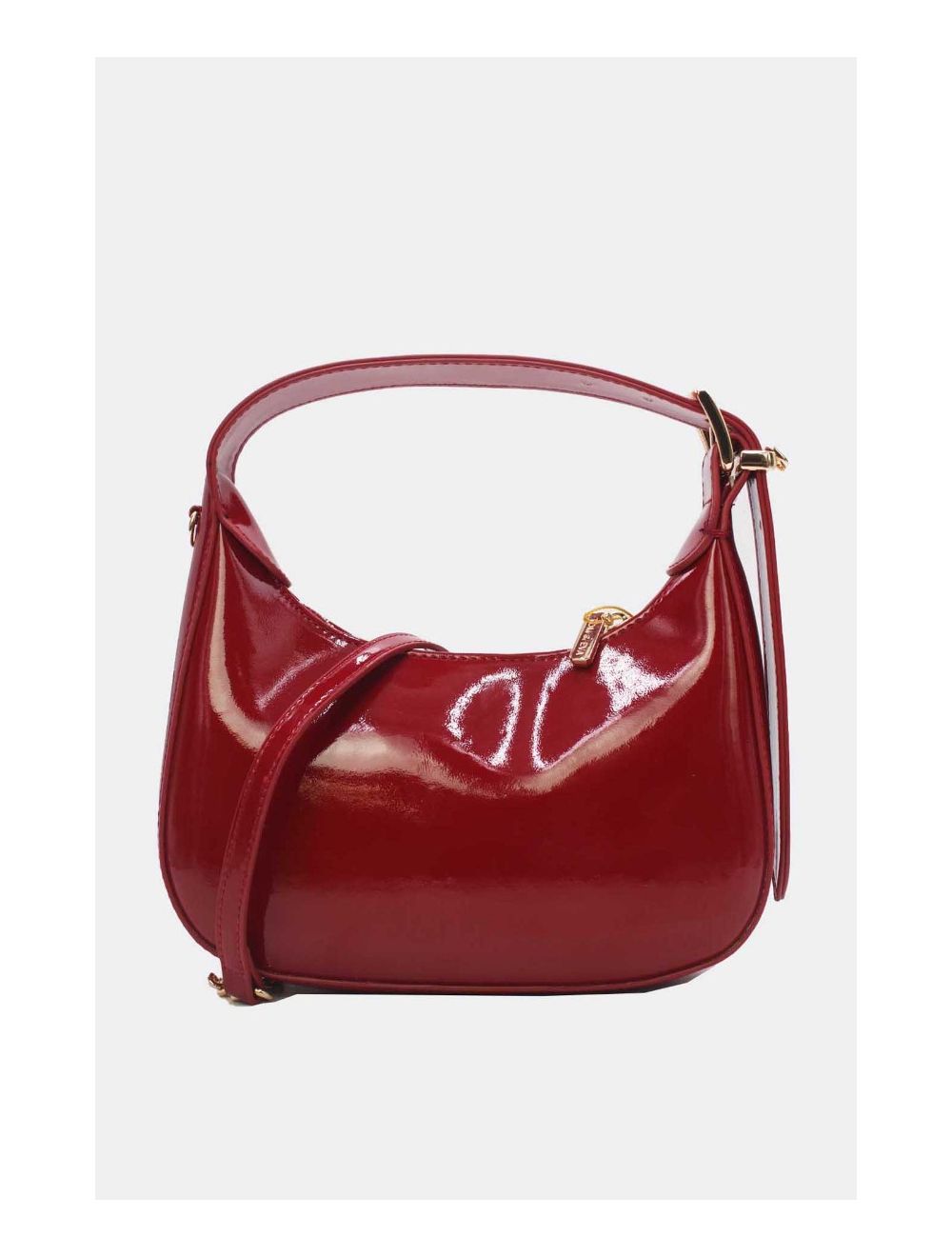 Tom&eva Sac Demi Lune Verni Minimaliste 24P-5910-Bordeaux