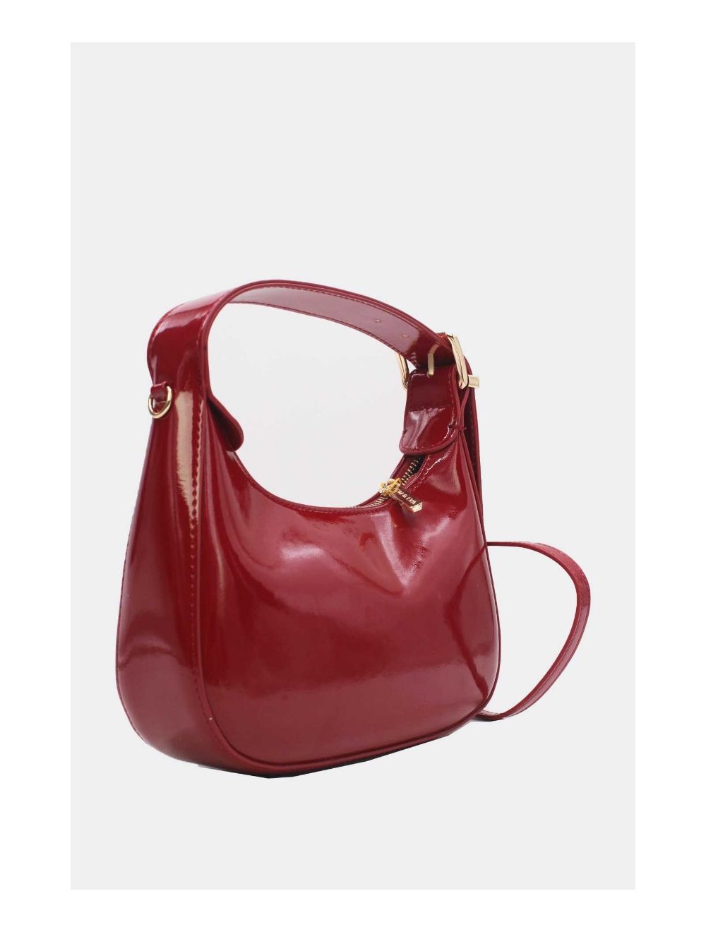 Tom&eva Sac Demi Lune Verni Minimaliste 24P-5910-Bordeaux