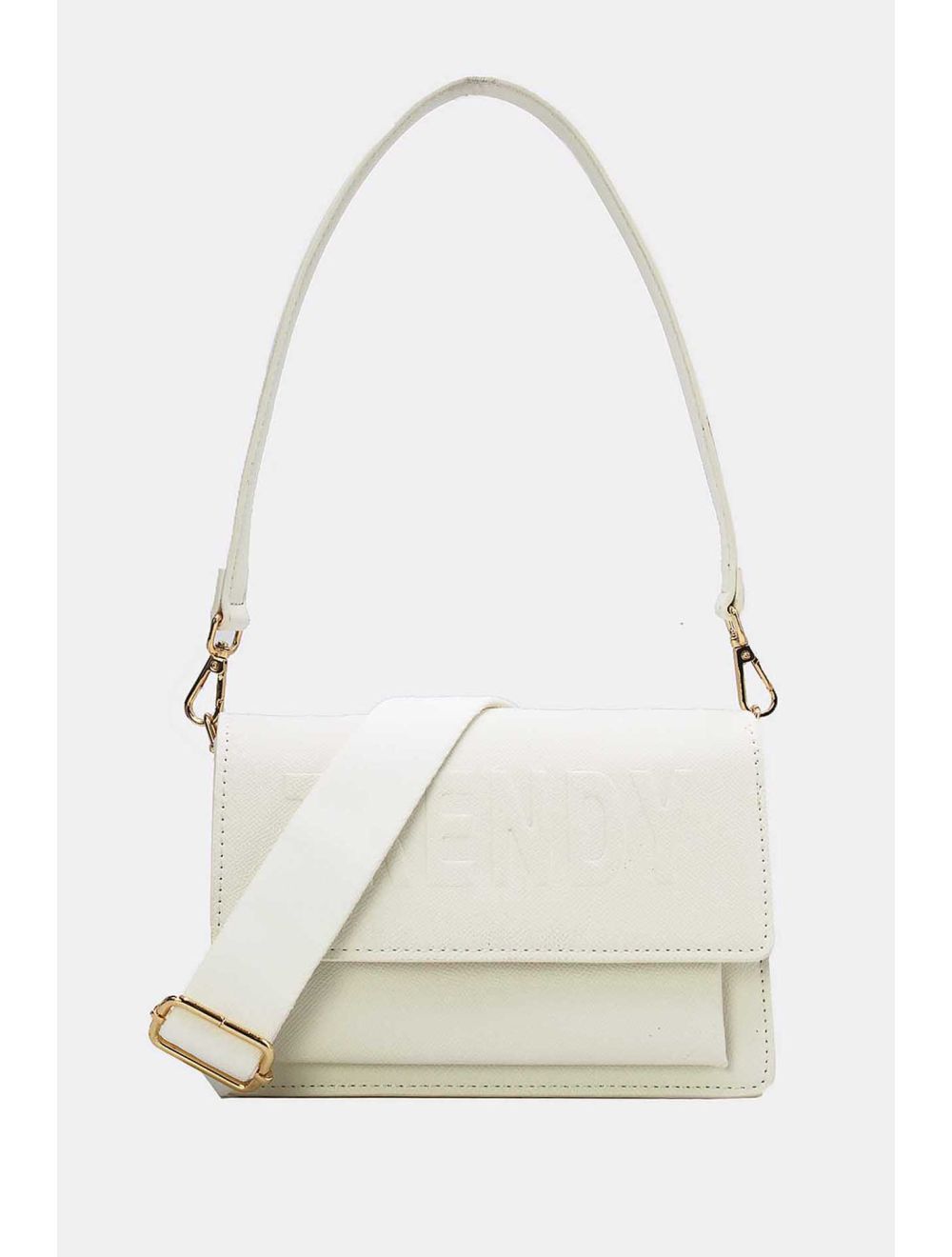 Tom&eva Sac Double Porté Effet Cuir Grainé 24P-6084-Blanc