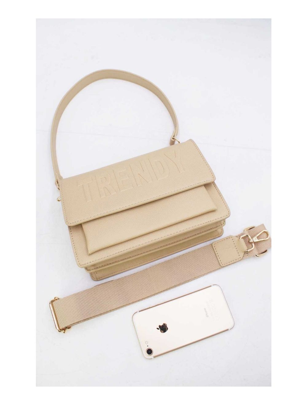 Tom&eva Sac Double Porté Effet Cuir Grainé 24P-6084-Kaki