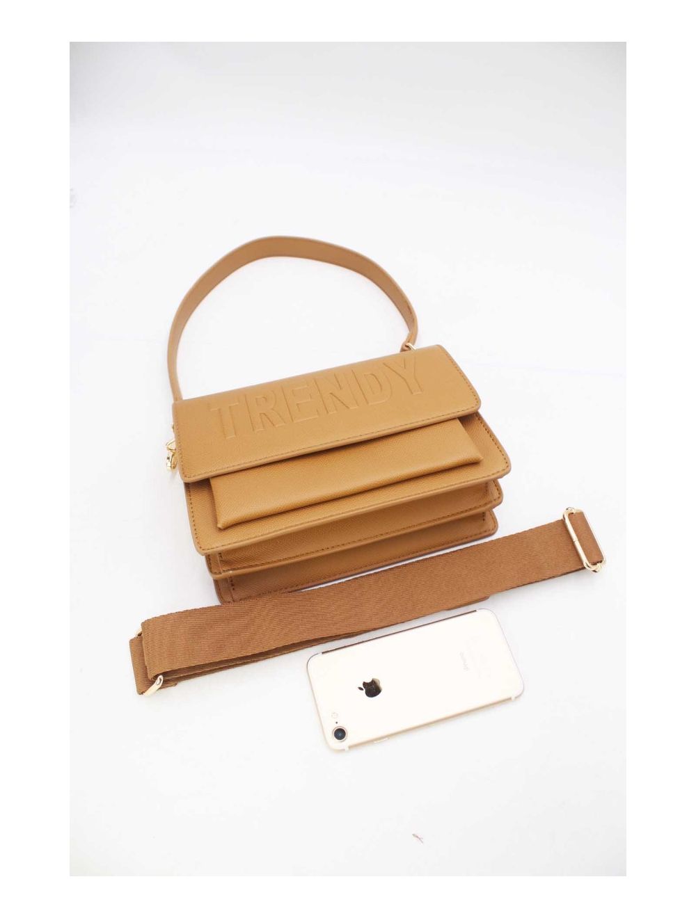 Tom&eva Sac Double Porté Effet Cuir Grainé 24P-6084-Marron