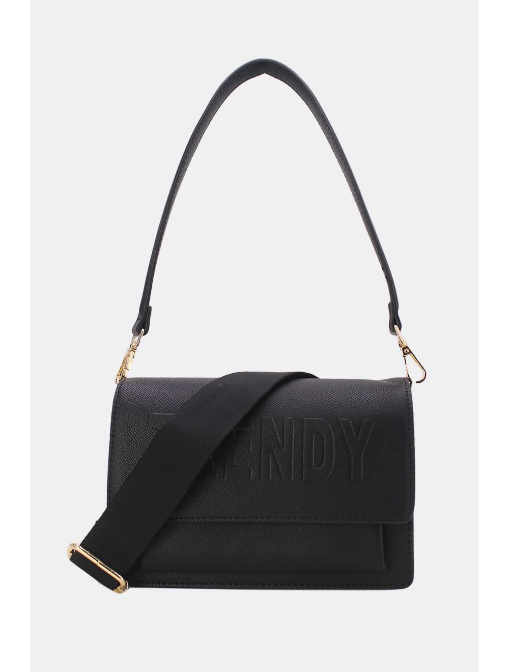 Tom&eva Sac Double Porté Effet Cuir Grainé 24P-6084-Noir