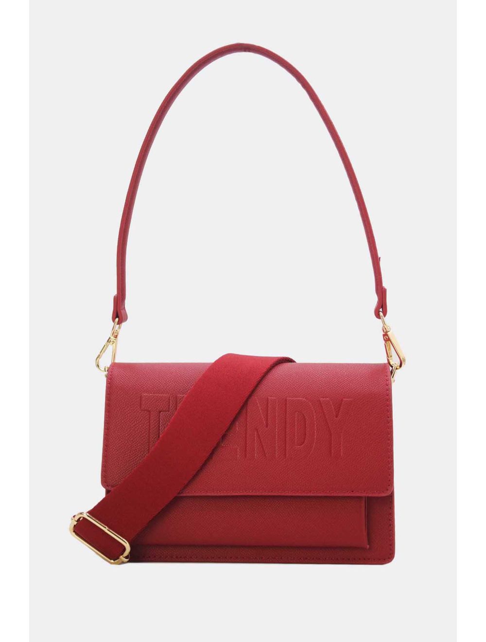 Tom&eva Sac Double Porté Effet Cuir Grainé 24P-6084-Rouge