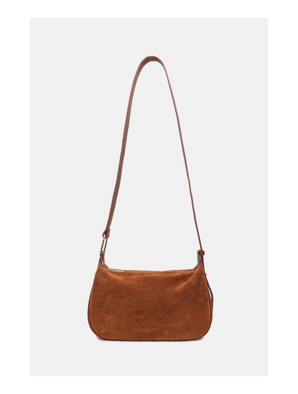 Tom&eva Sac Double Porté En Croûte De Cuir Vachette Suède 4159 AMICIE SUEDE-Cognac
