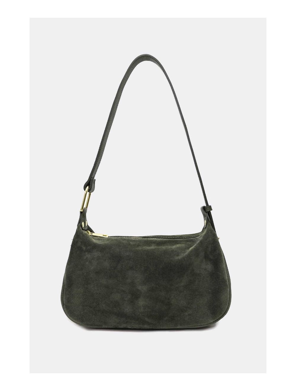 Tom&eva Sac Double Porté En Croûte De Cuir Vachette Suède 4159 AMICIE SUEDE-Kaki
