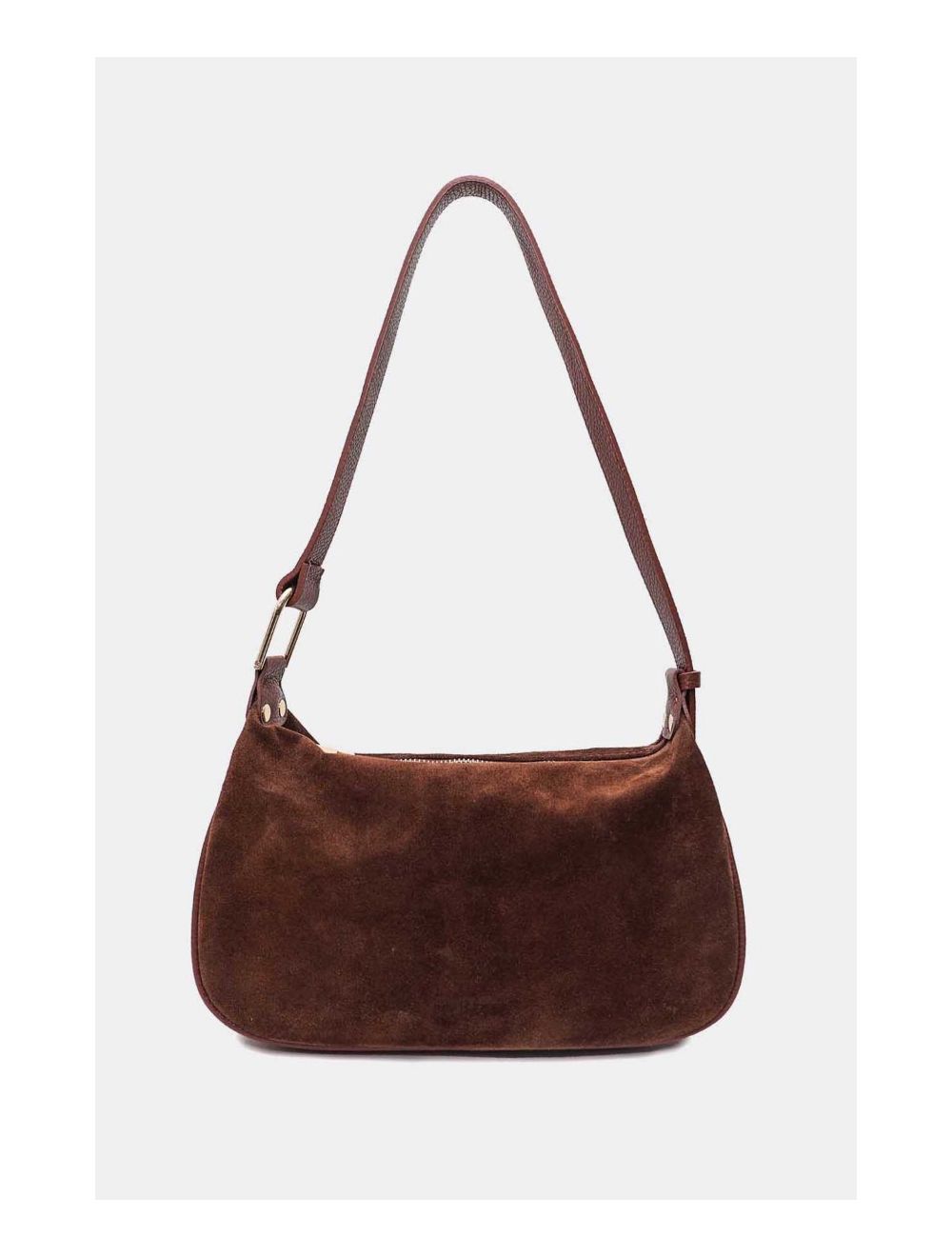 Tom&eva Sac Double Porté En Croûte De Cuir Vachette Suède 4159 AMICIE SUEDE-Marron