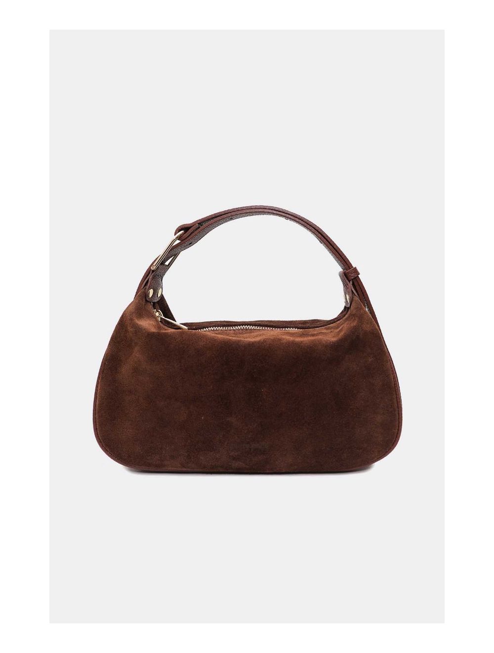 tom&eva Sac Double Porté En Croûte de Cuir Vachette Suède 4159 AMICIE SUEDE-Marron
