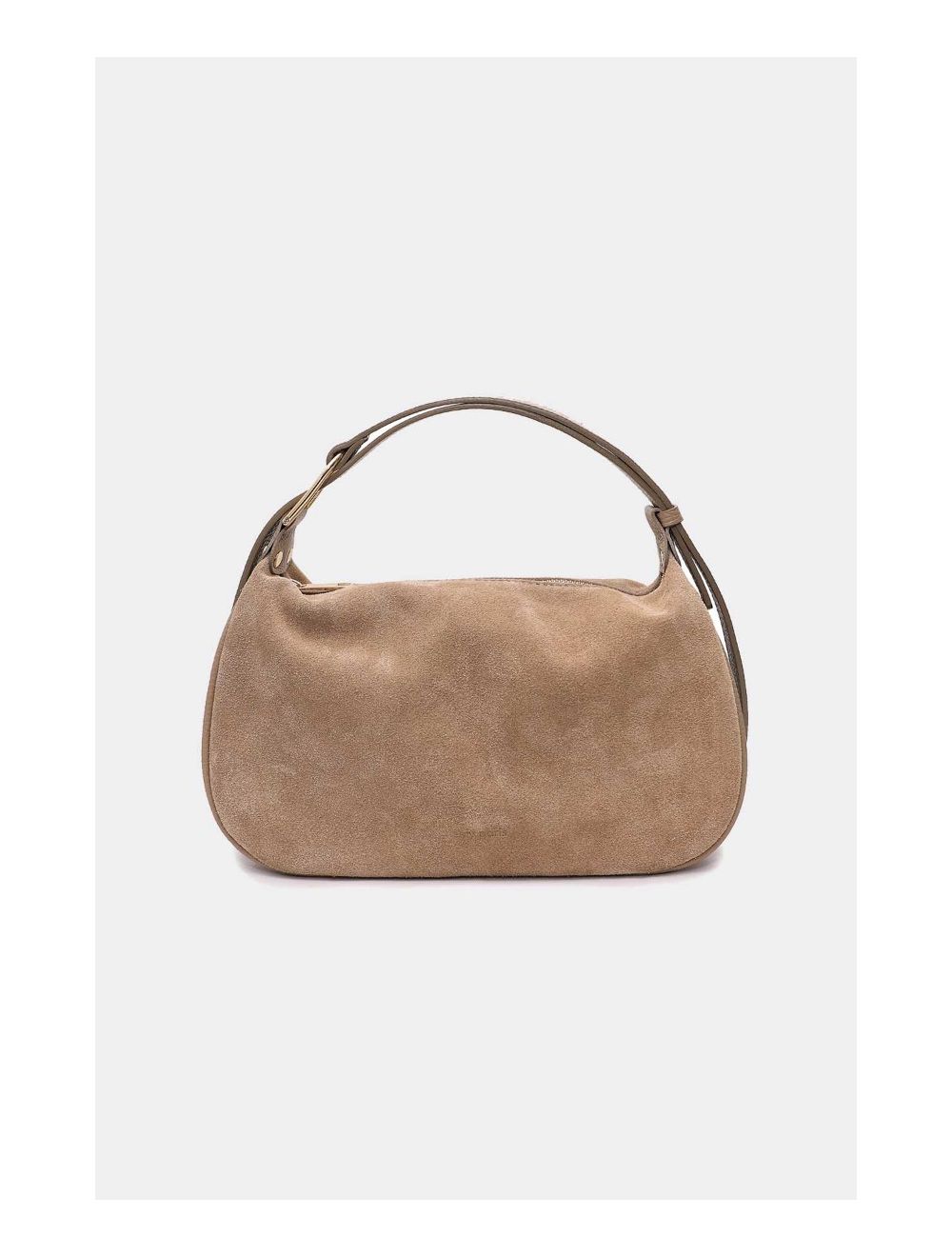 Tom&eva Sac Double Porté En Croûte De Cuir Vachette Suède 4159 AMICIE SUEDE-Taupe