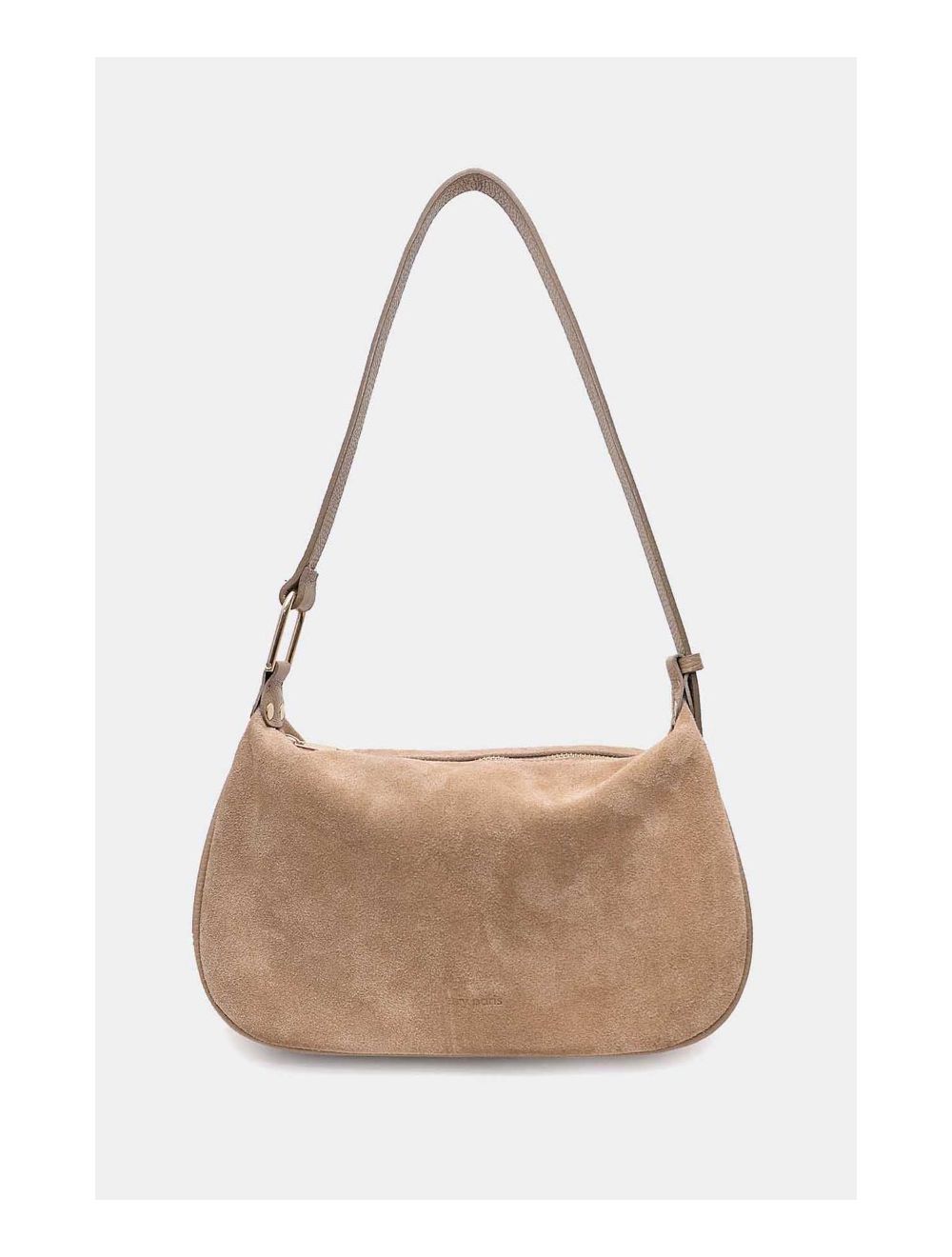 Tom&eva Sac Double Porté En Croûte De Cuir Vachette Suède 4159 AMICIE SUEDE-Taupe