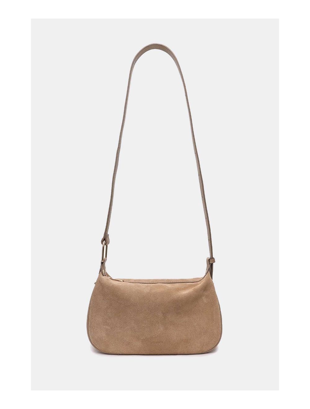 Tom&eva Sac Double Porté En Croûte De Cuir Vachette Suède 4159 AMICIE SUEDE-Taupe