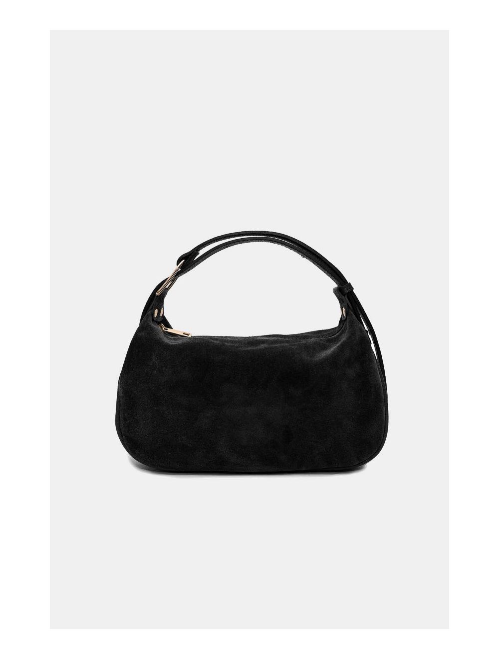 Tom&eva Sac Double Porté En Croûte De Cuir Vachette Suède 4159 AMICIE SUEDE-Noir