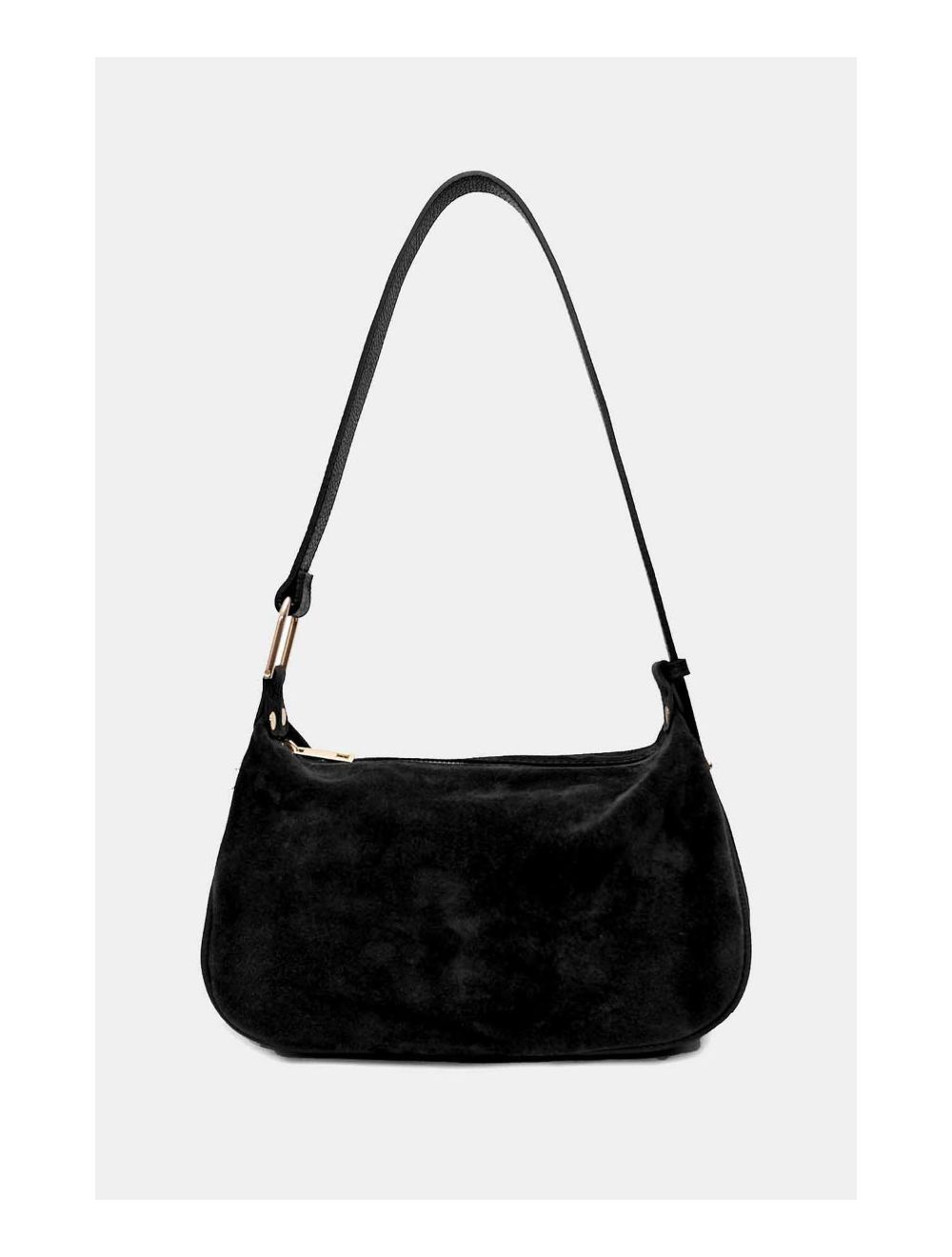 Tom&eva Sac Double Porté En Croûte De Cuir Vachette Suède 4159 AMICIE SUEDE-Noir