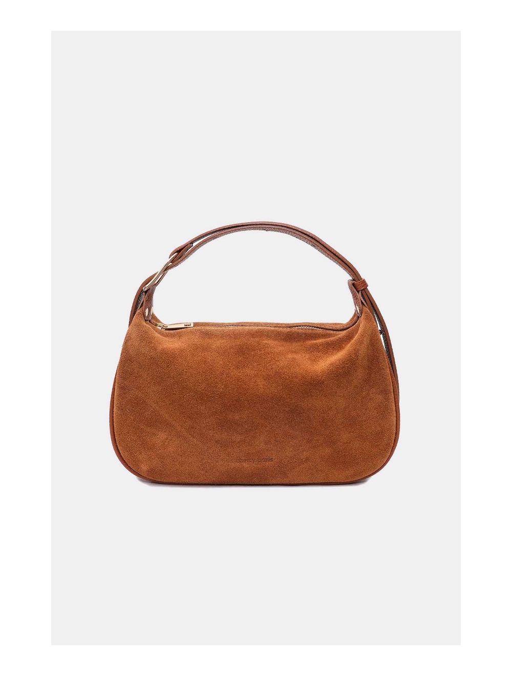 tom&eva Sac Double Porté En Croûte de Cuir Vachette Suède 4159 AMICIE SUEDE-Cognac