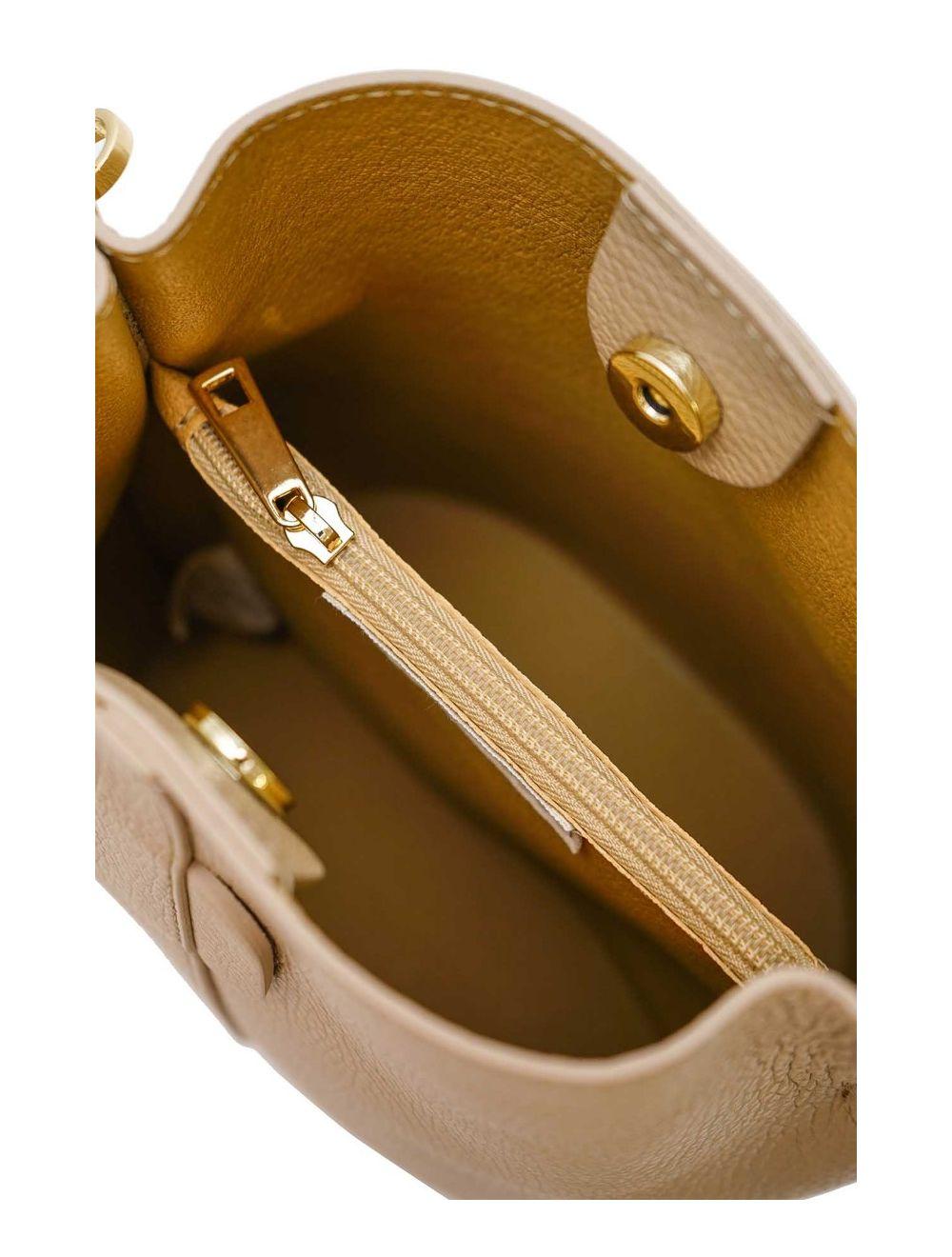 Tom&eva Sac Forme Bowling Porté épaule En Croûte De Cuir Vachette NIAME 4098-Camel