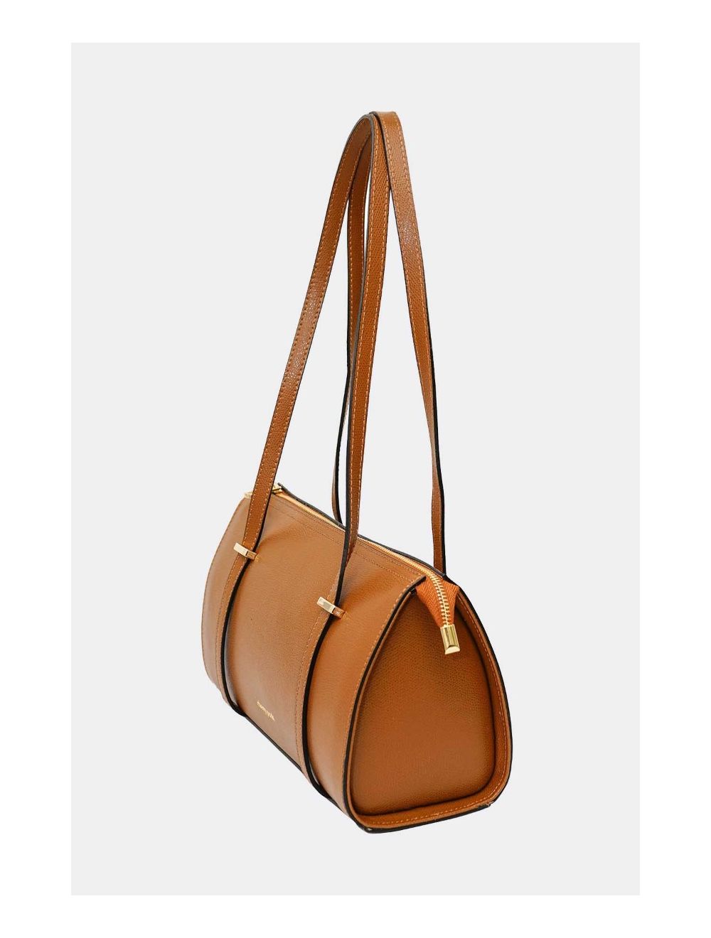 Tom&eva Sac Forme Bowling Porté épaule En Croûte De Cuir Vachette NIAME 4098-Camel