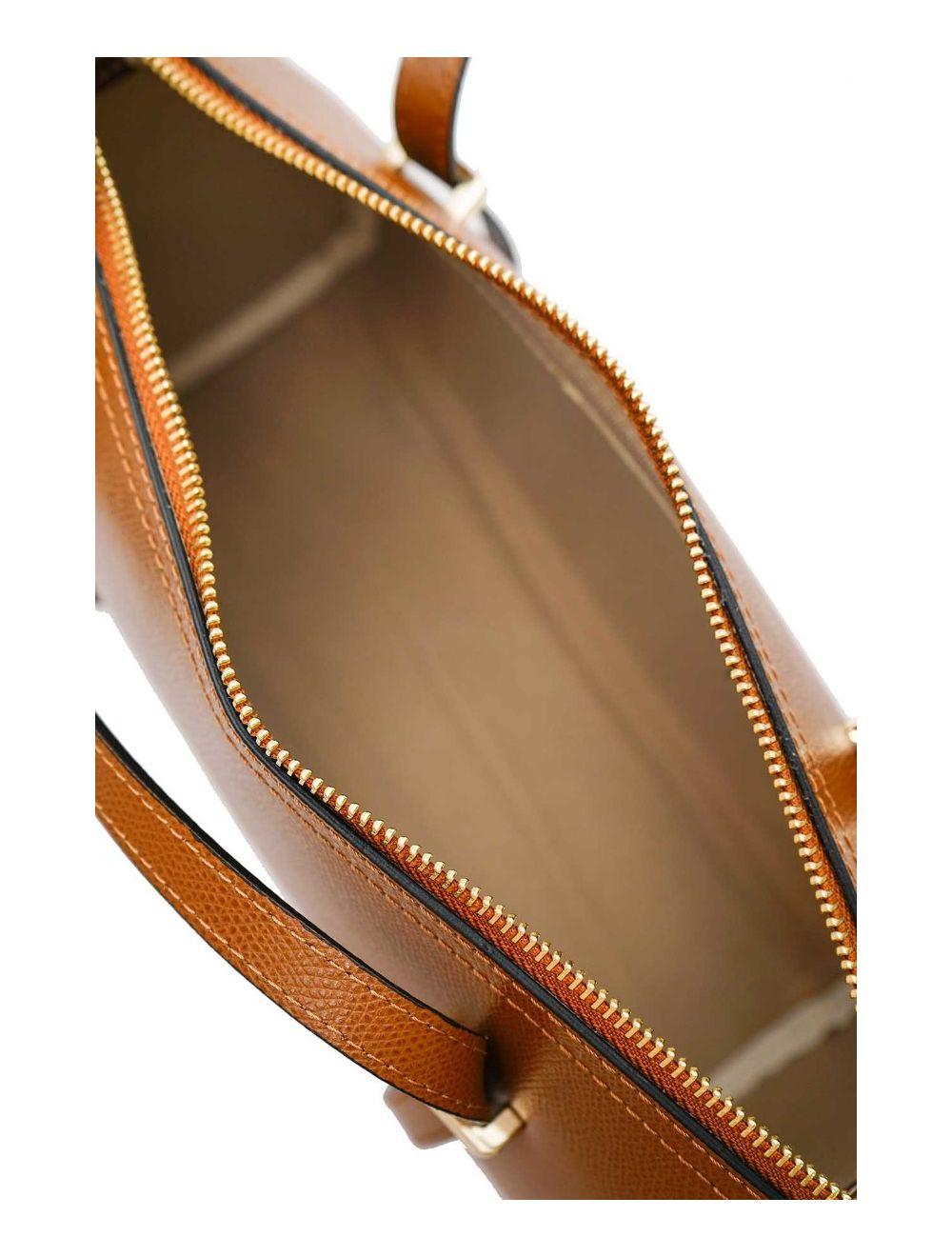 tom&eva Sac Forme Bowling Porté épaule en Croûte de Cuir Vachette NIAME 4098-Camel